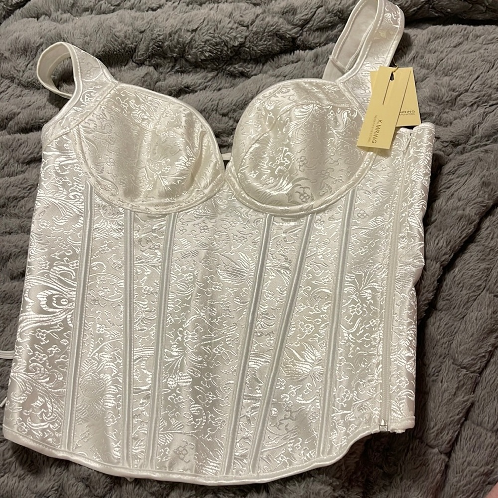 White Corset with side zipper